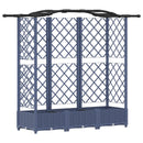 vidaXL Magasított Ágy Trellis-szel és Tetővel Szürke 163 x 40 x 123 cm