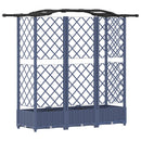 vidaXL Magasított Ágy Trellis-szel és Tetővel Szürke 163 x 40 x 123 cm