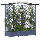 vidaXL Magasított Ágy Trellis-szel és Tetővel Szürke 163 x 40 x 123 cm