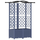 vidaXL Magasított Ágy Trellis-szel és Tetővel Szürke 122 x 40 x 138 cm