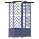 vidaXL Magasított Ágy Trellis-szel és Tetővel Szürke 122 x 40 x 138 cm