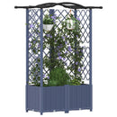 vidaXL Magasított Ágy Trellis-szel és Tetővel Szürke 122 x 40 x 138 cm