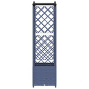 vidaXL Magasított Ágy Trellis-szel és Tetővel Szürke 122 x 40 x 138 cm
