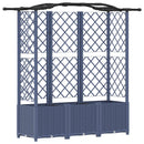 vidaXL Magasított Ágy Trellis-szel és Tetővel Szürke 163 x 40 x 138 cm