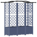 vidaXL Magasított Ágy Trellis-szel és Tetővel Szürke 163 x 40 x 138 cm