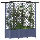 vidaXL Magasított Ágy Trellis-szel és Tetővel Szürke 163 x 40 x 138 cm