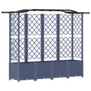 vidaXL Magasított Ágy Trellis-szel és Tetővel Szürke 204 x 40 x 138 cm