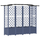 vidaXL Magasított Ágy Trellis-szel és Tetővel Szürke 204 x 40 x 138 cm