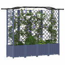 vidaXL Magasított Ágy Trellis-szel és Tetővel Szürke 204 x 40 x 138 cm