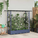 vidaXL Magasított Ágy Trellis-szel és Tetővel Szürke 164 x 40 x 121 cm