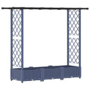 vidaXL Magasított Ágy Trellis-szel és Tetővel Szürke 164 x 40 x 121 cm