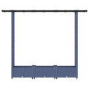 vidaXL Magasított Ágy Trellis-szel és Tetővel Szürke 164 x 40 x 121 cm