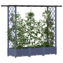 vidaXL Magasított Ágy Trellis-szel és Tetővel Szürke 164 x 40 x 121 cm
