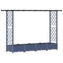 vidaXL Magasított Ágy Trellis-szel és Tetővel Szürke 203 x 40 x 121 cm