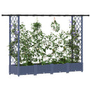 vidaXL Magasított Ágy Trellis-szel és Tetővel Szürke 203 x 40 x 121 cm