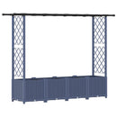 vidaXL Magasított Ágy Trellis-szel és Tetővel Szürke 203 x 40 x 136 cm