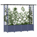 vidaXL Magasított Ágy Trellis-szel és Tetővel Szürke 203 x 40 x 136 cm