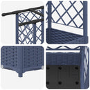 vidaXL Magasított Ágy Trellis-szel és Tetővel Szürke 124 x 40 x 121 cm