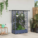 vidaXL Magasított Ágy Trellis-szel és Tetővel Szürke 124 x 40 x 121 cm