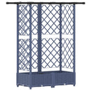 vidaXL Magasított Ágy Trellis-szel és Tetővel Szürke 124 x 40 x 121 cm