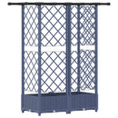 vidaXL Magasított Ágy Trellis-szel és Tetővel Szürke 124 x 40 x 121 cm