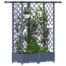 vidaXL Magasított Ágy Trellis-szel és Tetővel Szürke 124 x 40 x 121 cm