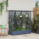 vidaXL Magasított Ágy Trellis-szel és Tetővel Szürke 164 x 40 x 121 cm