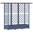 vidaXL Magasított Ágy Trellis-szel és Tetővel Szürke 164 x 40 x 121 cm