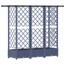 vidaXL Magasított Ágy Trellis-szel és Tetővel Szürke 164 x 40 x 121 cm