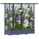 vidaXL Magasított Ágy Trellis-szel és Tetővel Szürke 164 x 40 x 121 cm
