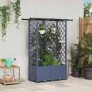 vidaXL Magasított Ágy Trellis-szel és Tetővel Szürke 124 x 40 x 136 cm