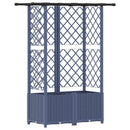 vidaXL Magasított Ágy Trellis-szel és Tetővel Szürke 124 x 40 x 136 cm