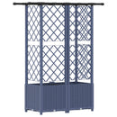 vidaXL Magasított Ágy Trellis-szel és Tetővel Szürke 124 x 40 x 136 cm