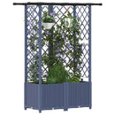 vidaXL Magasított Ágy Trellis-szel és Tetővel Szürke 124 x 40 x 136 cm