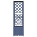 vidaXL Magasított Ágy Trellis-szel és Tetővel Szürke 124 x 40 x 136 cm
