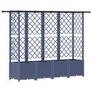 vidaXL Magasított Ágy Trellis-szel és Tetővel Szürke 202 x 40 x 136 cm