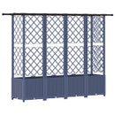 vidaXL Magasított Ágy Trellis-szel és Tetővel Szürke 202 x 40 x 136 cm