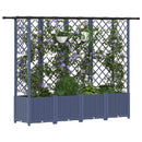 vidaXL Magasított Ágy Trellis-szel és Tetővel Szürke 202 x 40 x 136 cm
