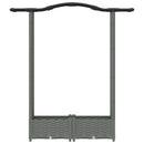 vidaXL Magasított Ágy Trellis-szel és Tetővel Világosszürke PP