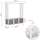 vidaXL Magasított Ágy Trellis-szel és Tetővel Világosszürke PP