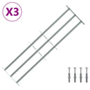 vidaXL Ablakokhoz készült biztonsági rács, 3 keresztléccel 3 pcs