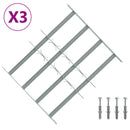 vidaXL Ablakok biztonsági rács 4 keresztlécsel 3 pcs 430-740 mm