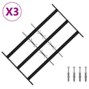 vidaXL Ablakokhoz készült biztonsági rács, 3 keresztléccel 3 pcs