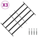vidaXL Ablakok biztonsági rács 4 keresztlécsel 3 pcs 63-114 cm
