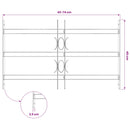 vidaXL Ablakokhoz készült biztonsági rács, 3 keresztléccel 43-74 cm