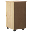 vidaXL Görgős szekrény kerékkel Barna 65,5 x 34 x 39 cm Tömör fenyőfa