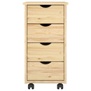vidaXL Görgős szekrény kerékkel Barna 65,5 x 34 x 39 cm Tömör fenyőfa