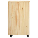 vidaXL Görgős szekrény kerékkel Barna 65,5 x 34 x 39 cm Tömör fenyőfa