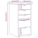 vidaXL Cabinet Barna 34 x 39 x 61,5 cm Tömör fenyőfa