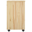 vidaXL Görgős szekrény kerékkel Barna 34 x 39 x 65,5 cm Tömör fenyőfa